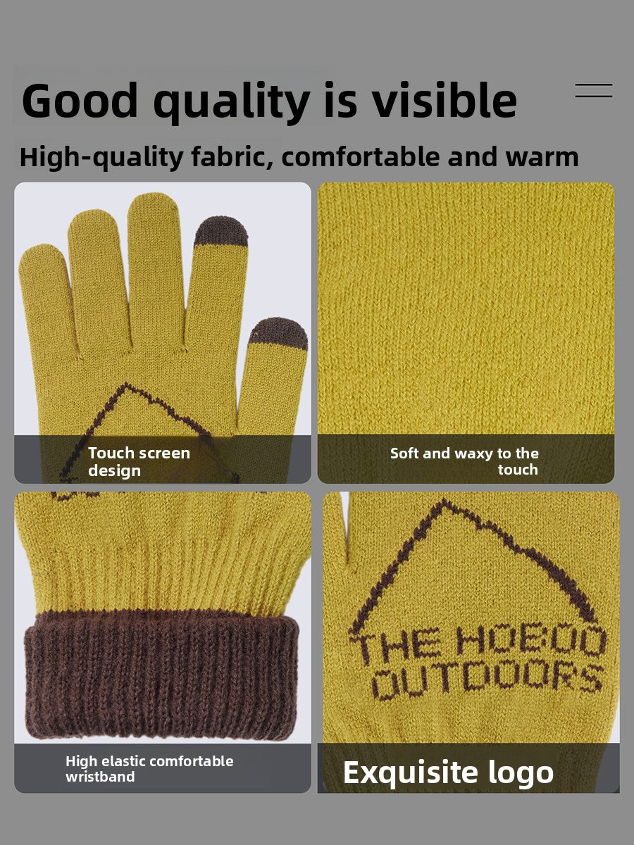 THE HOBOO Outdoor Riding Jacquard Knitted Wool Gloves