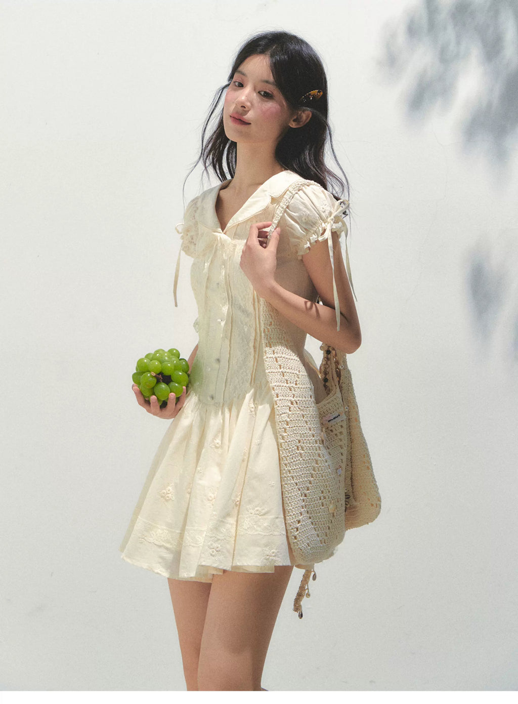 SunsetPark Embroidered Shirt Collar Dress