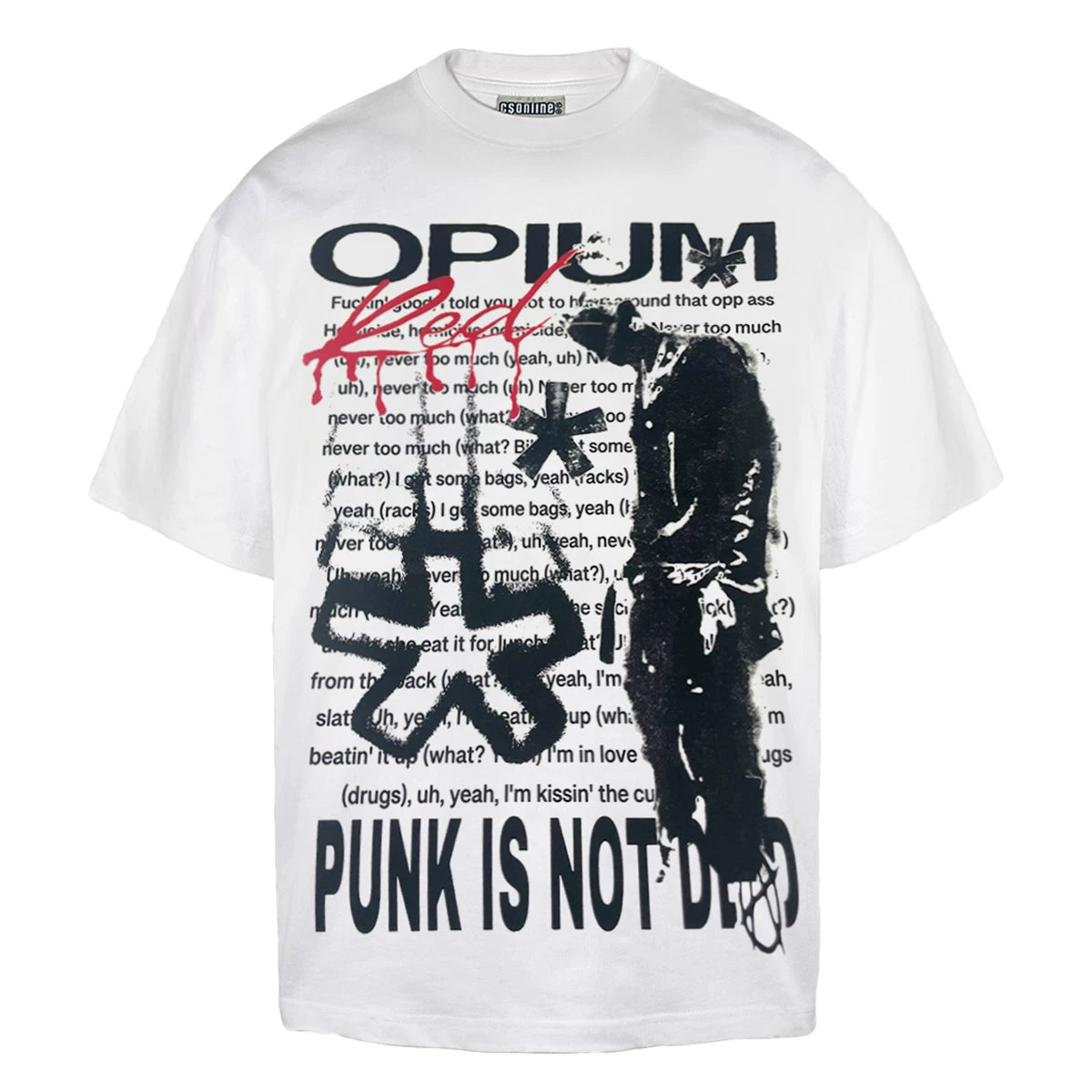 REMAKE Poster White Ink Old Print Black and White T-shirt