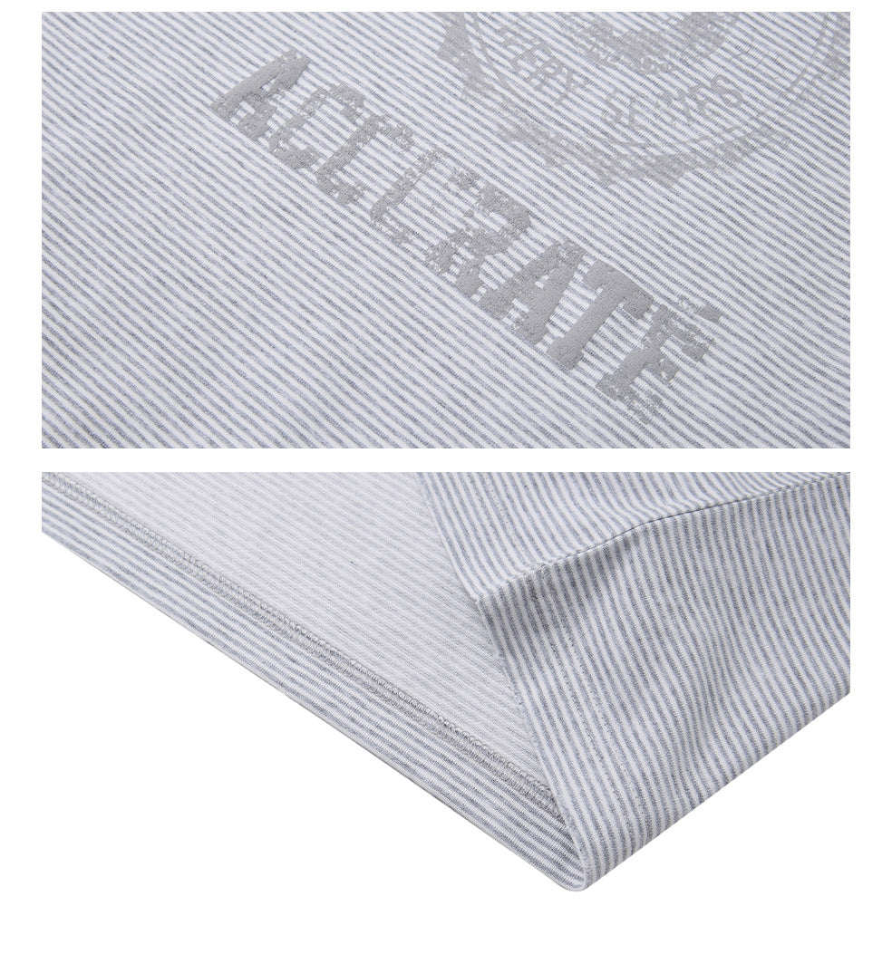 EME Retro Letter Print Striped Tee