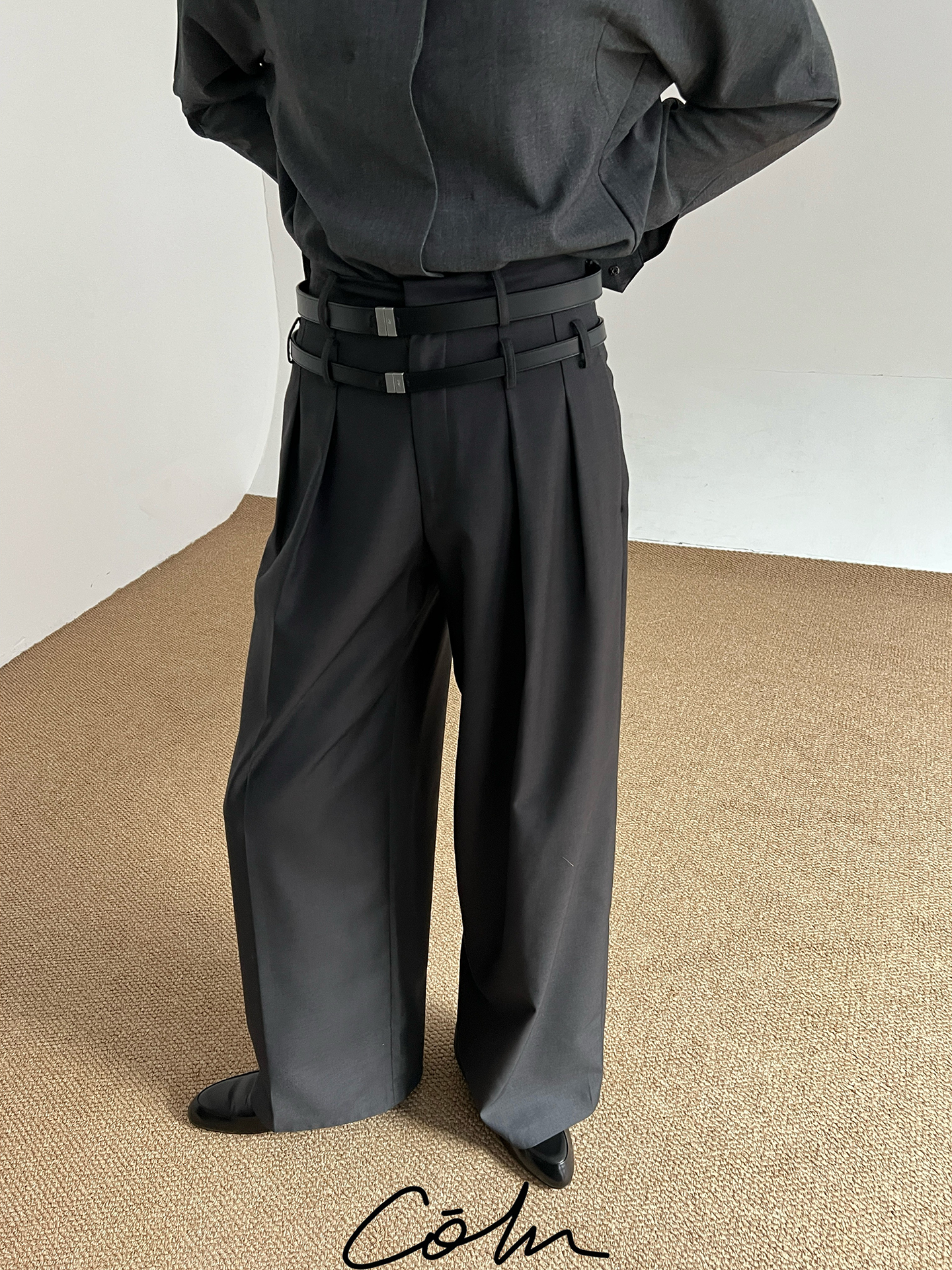 COLN double-waist suit pants