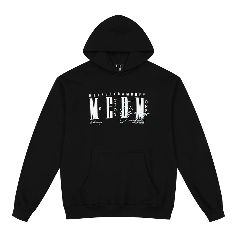 MEDM Three-dimensional Embroidered Font Hooded Sweater