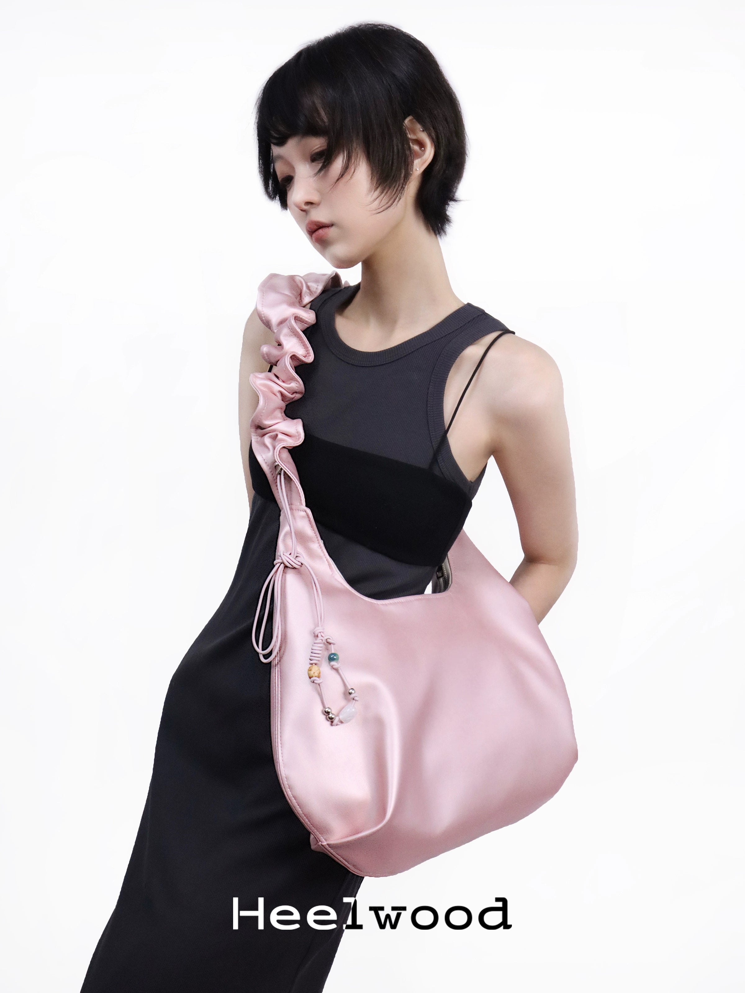 Heelwood Pleated Tote Shoulder Messenger Bag