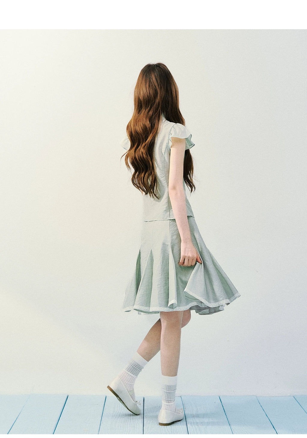 SunsetPark Streamer Ruffle Shirt Skirt Set