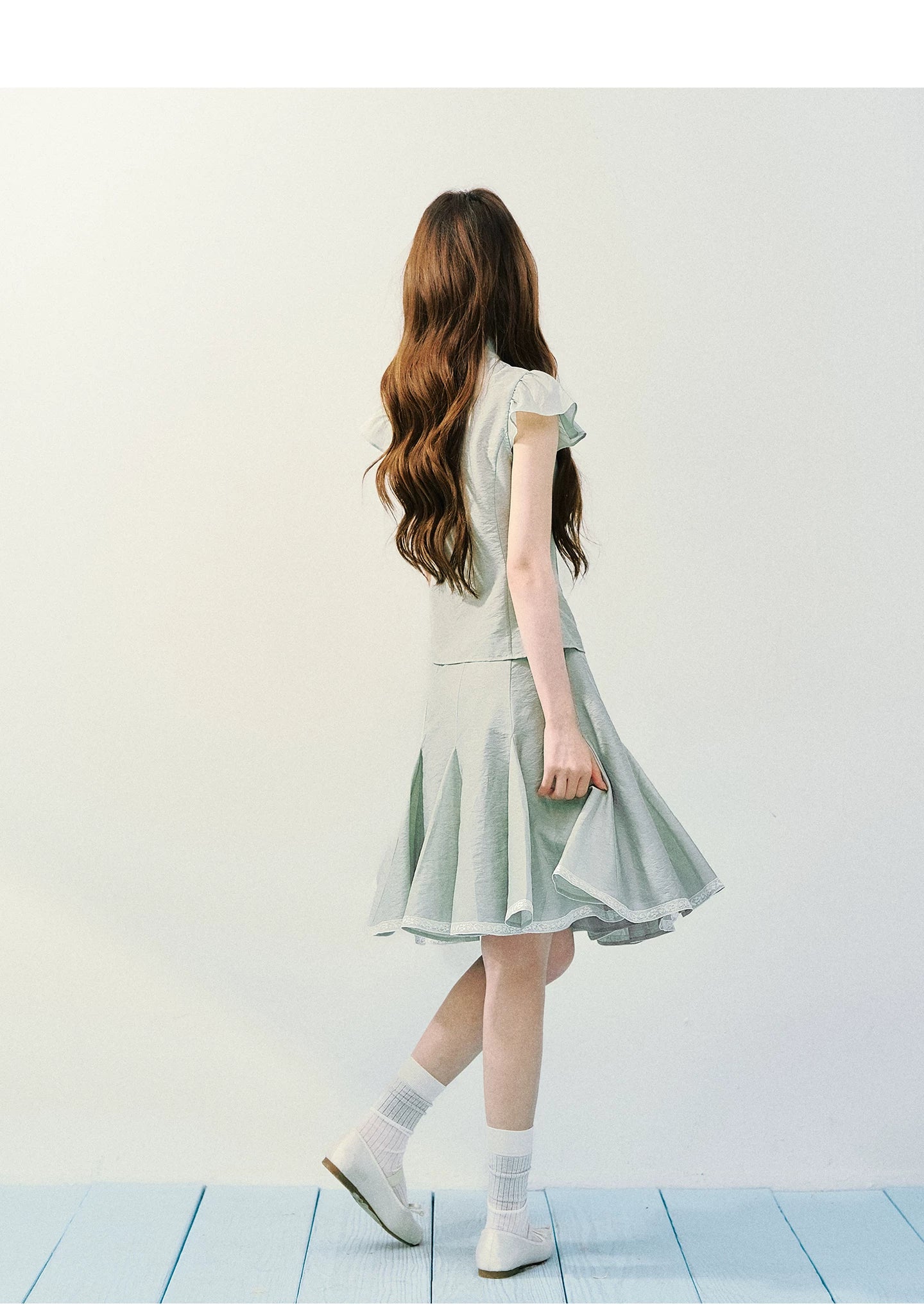 SunsetPark Streamer Ruffle Shirt Skirt Set
