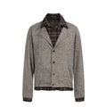 TZ Contrasting Color Layering Splicing Plaid Long-sleeved Shirt
