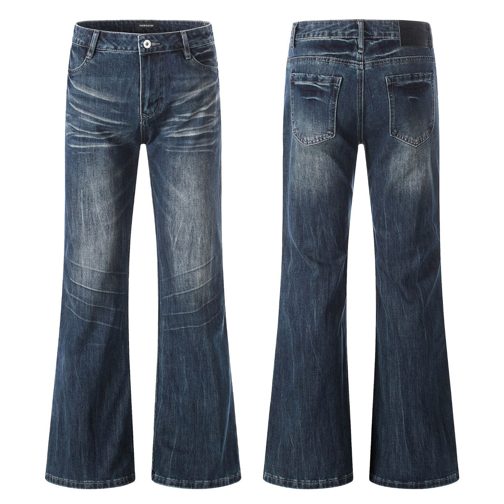 11KN Retro Straight Three-dimensional Slim-fitting Jeans
