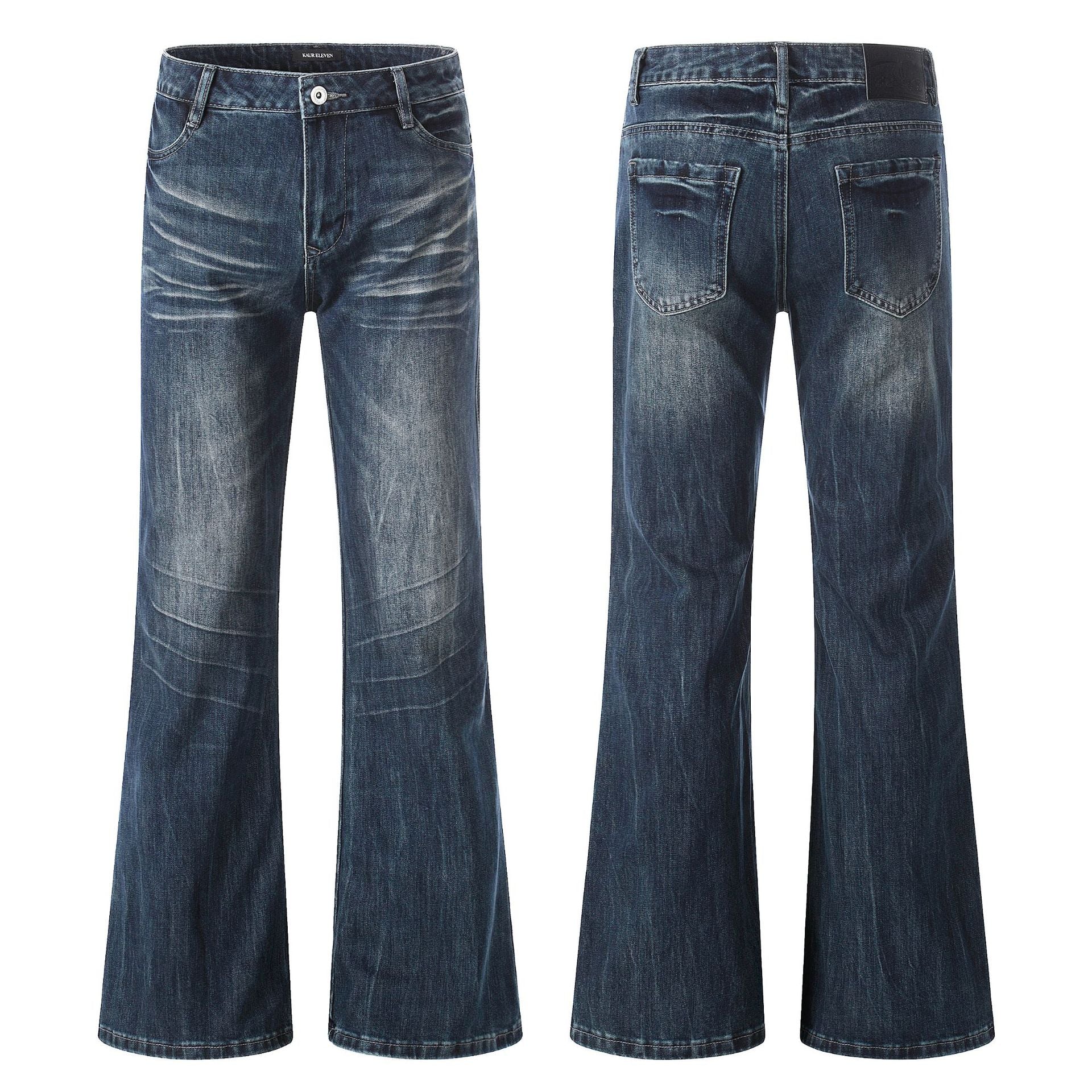 11KN Retro Straight Three-dimensional Slim-fitting Jeans