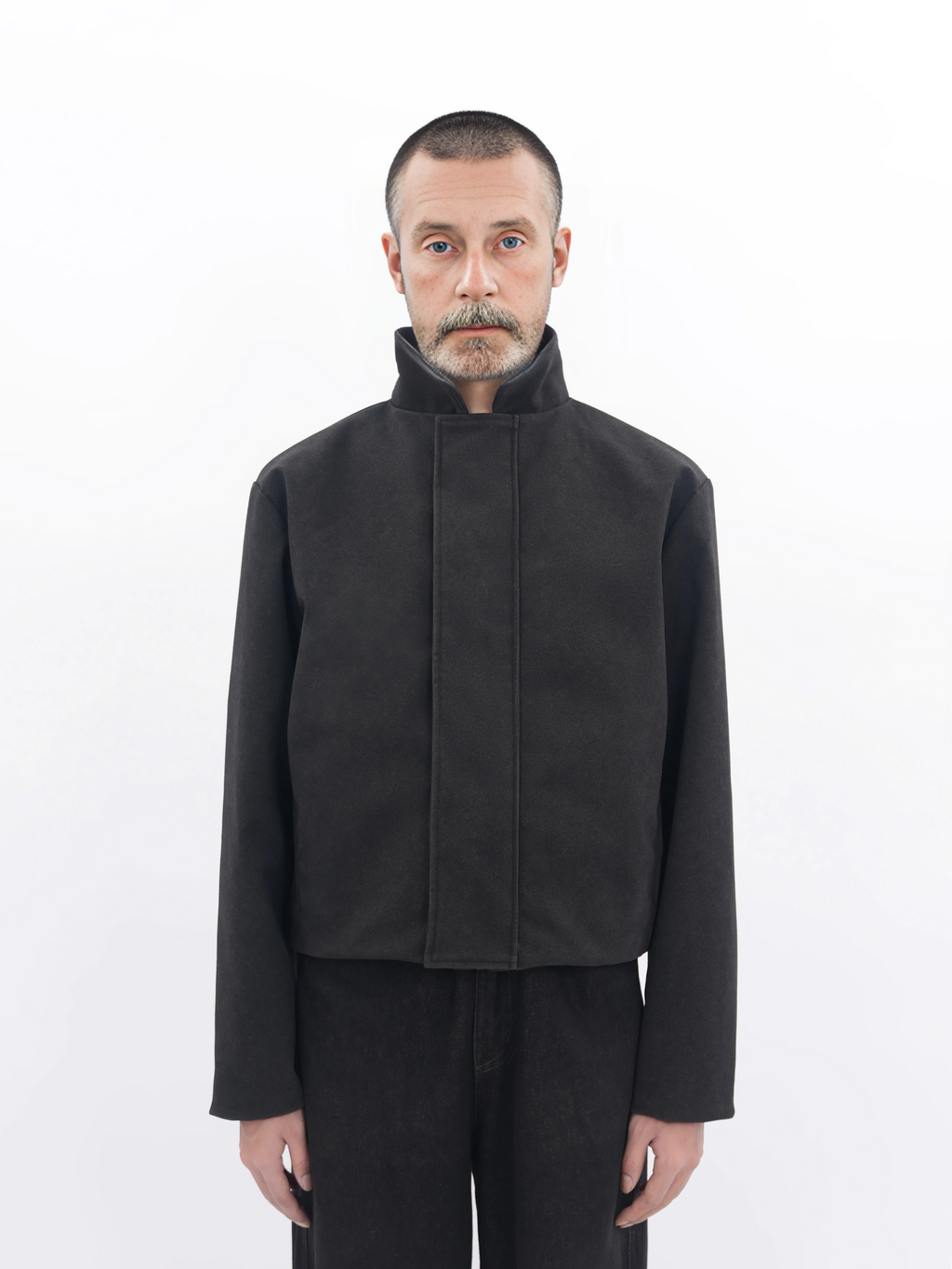 ETHEREAL PRODUCTION Lapel Wide Front Shoulder Leather Jacket