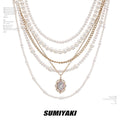 SUMIYAKI Pearl Multi-layer Stacked Belt High-end Light Luxury Necklace