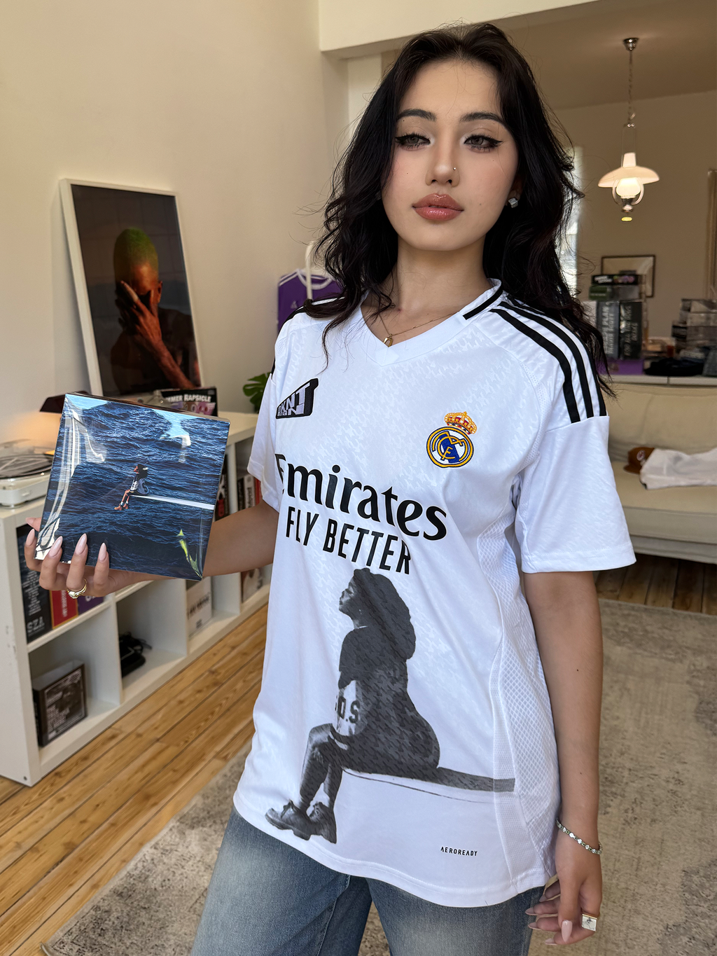 KANYE Portrait Print Casual Versatile Tee