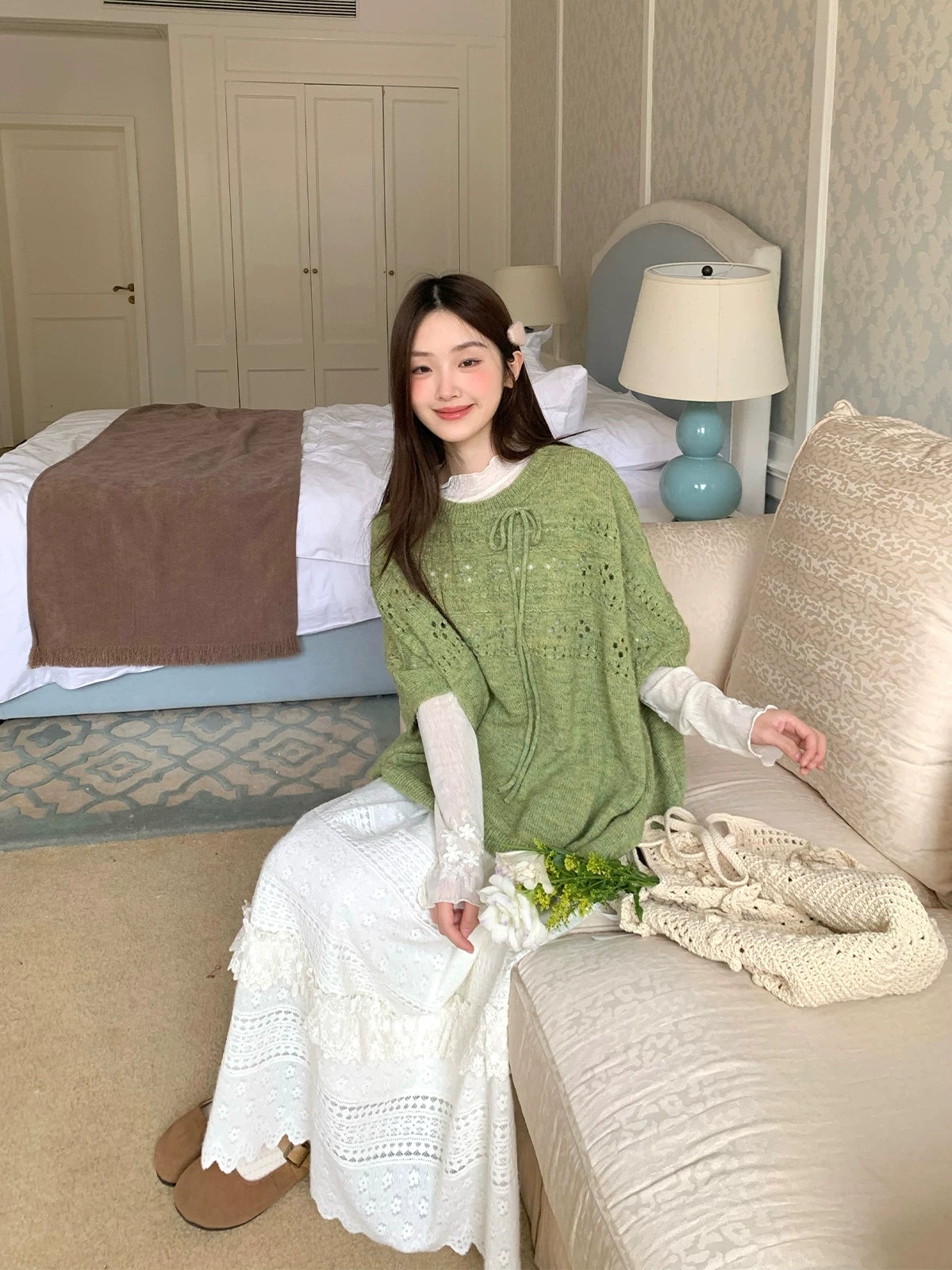 MUCHA Hollow Versatile Knitted Shawl