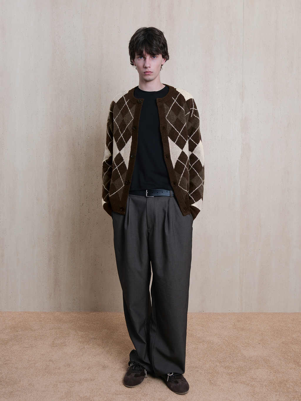 Set for Life Retro Rhombus Checked Wool Casual Sweater