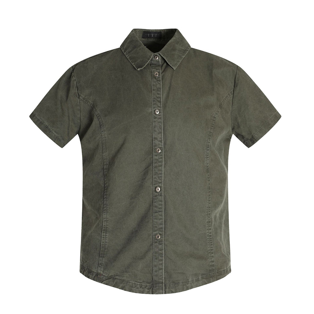 11KN Vintage Simple Loose Casual Lapel Shoulder Shirt