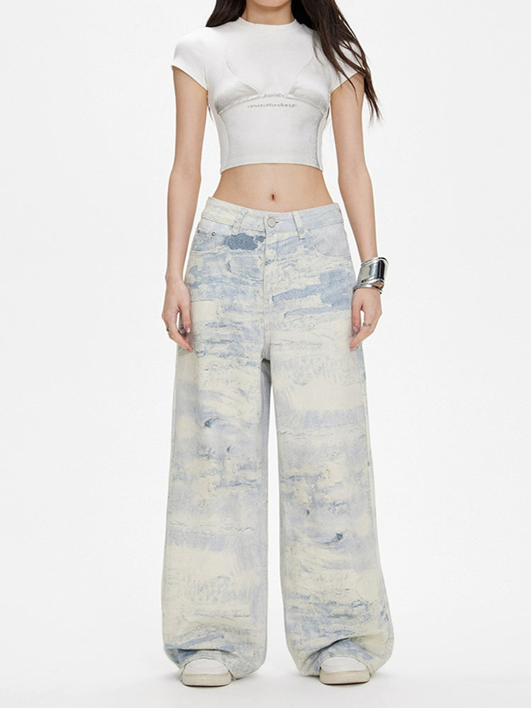 ZAVK Tie-dye Wide-leg Jeans