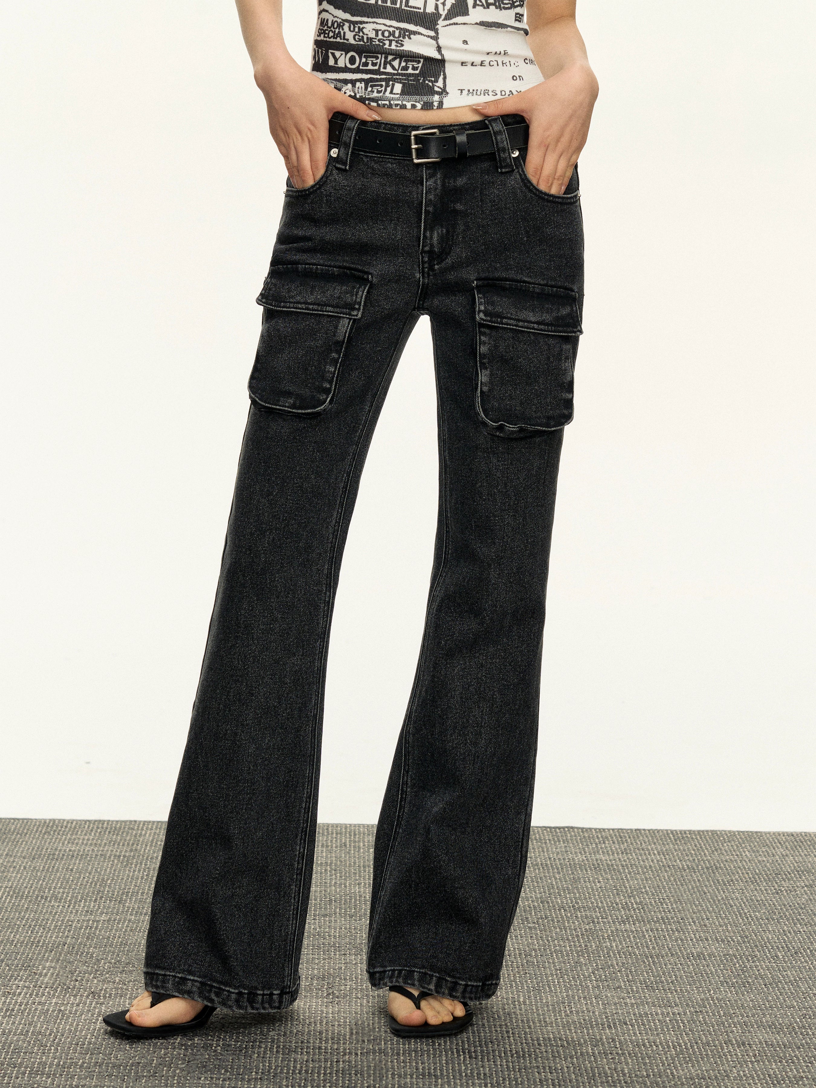 Ariseism Retro Low-rise Old Micro-flared Jeans