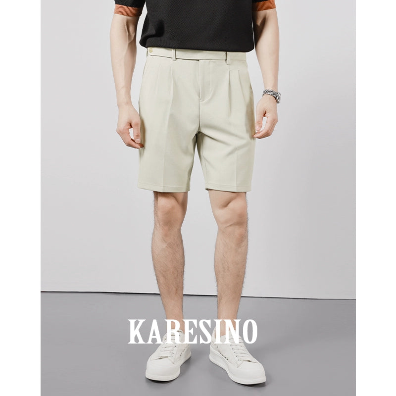 KARESINO Casual Straight-leg Slim-fit Anti-wrinkle Five-point Pants