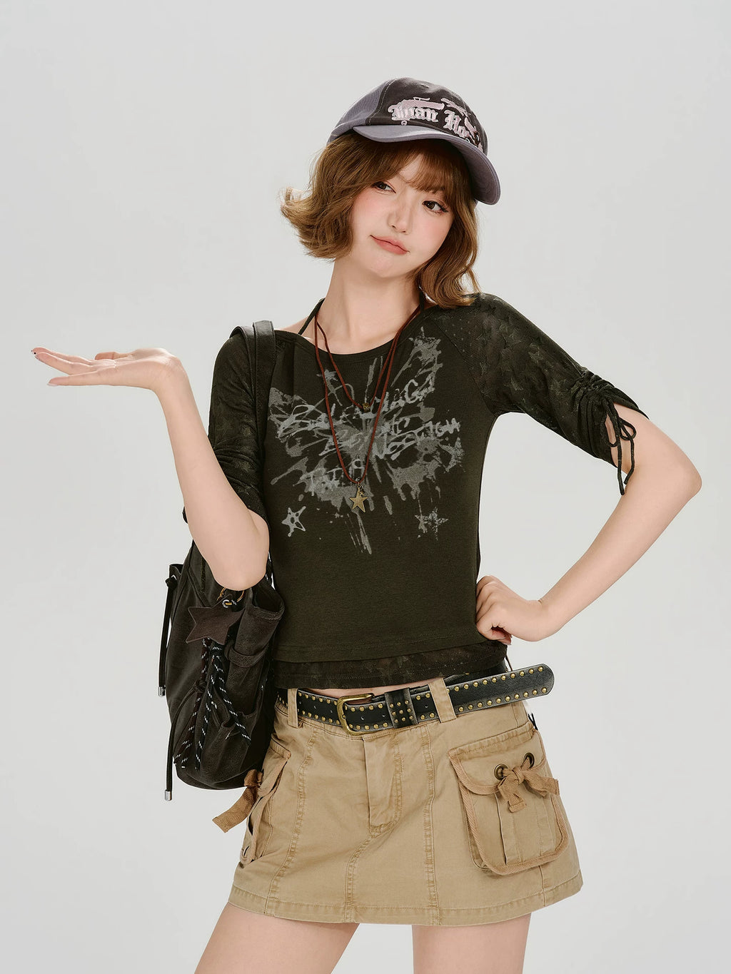 Girlyhalo Vintage Splicing Slim Tee