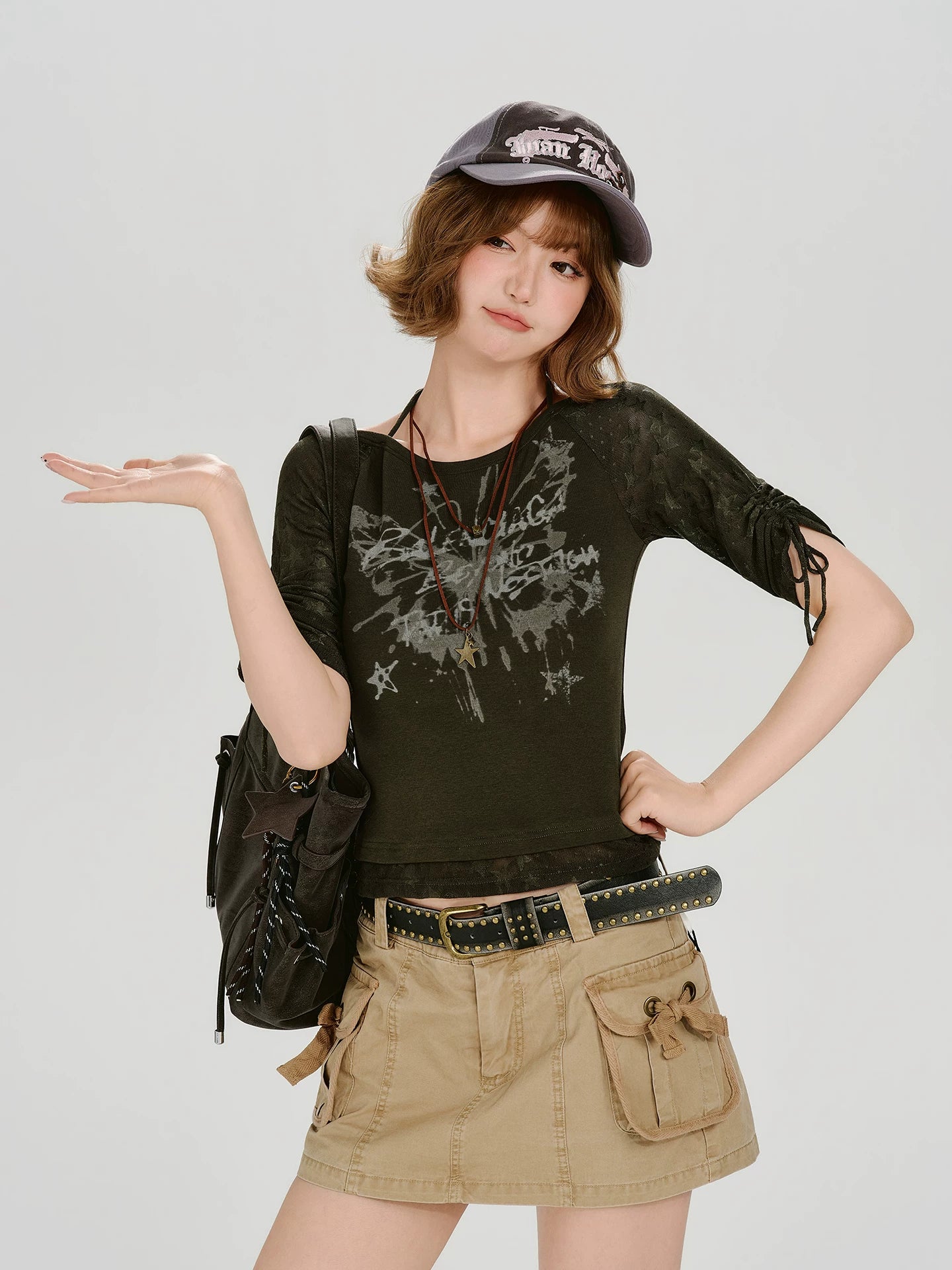 Girlyhalo Vintage Splicing Slim Tee