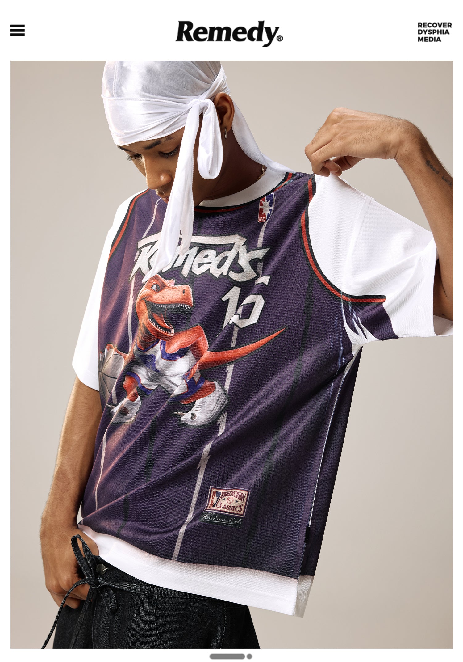 Remedy Raptors Carter Digital Printing Fake Two-piece Short Sleeve Tee