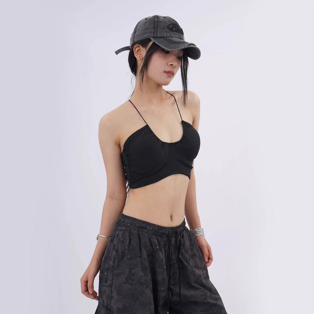 SAMUSAN Mesh Long Streamer Splicing Loose Wide-leg Pants