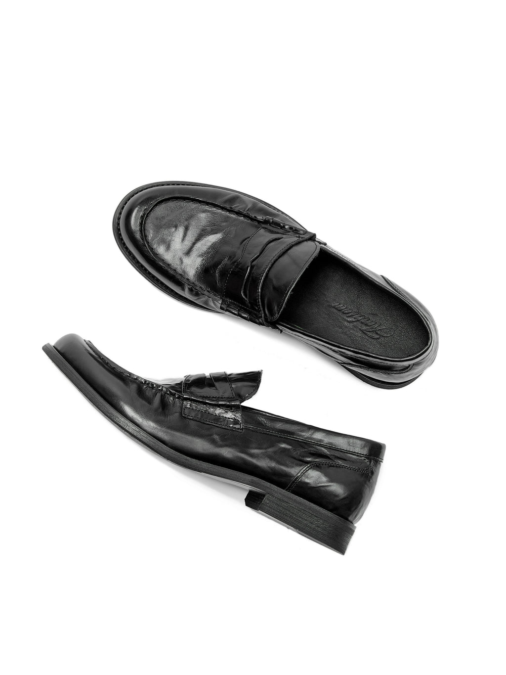 AMBSOM Leather Pleated Casual Shoes
