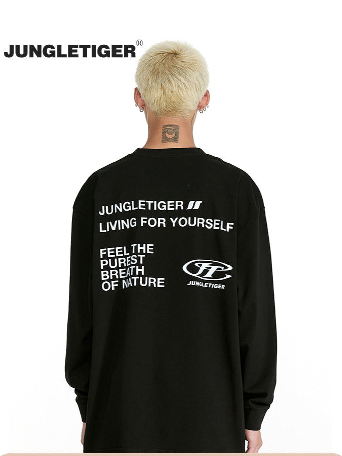 Jungle Tiger American Back Logo Long Sleeve Tee