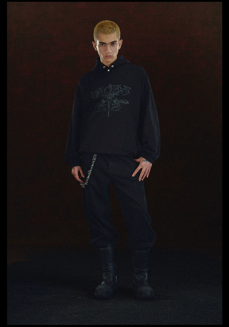 DICETINY Yuan Slaughter Sword Printed Loose Sweater