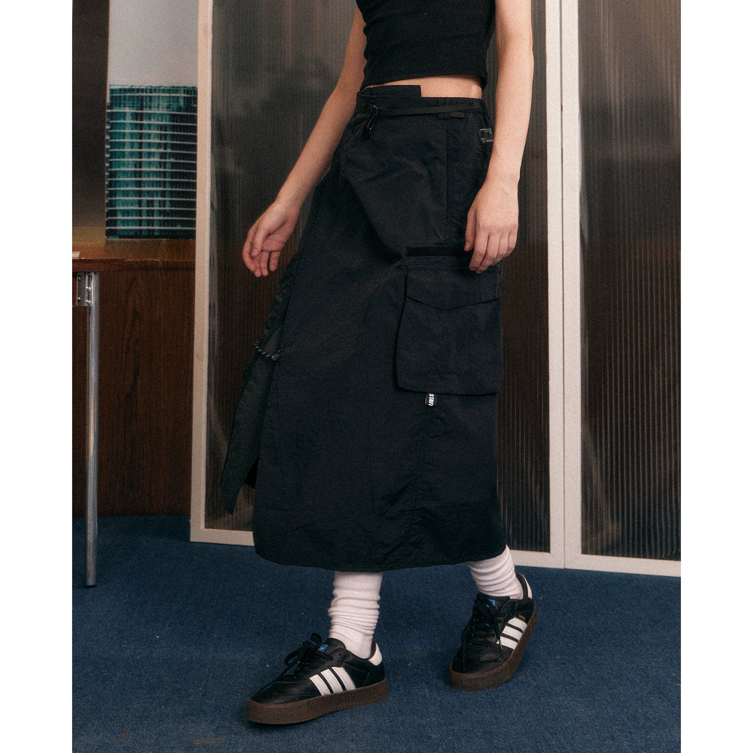 EZEK Retro Big Pocket Irregular Split Tooling Skirt