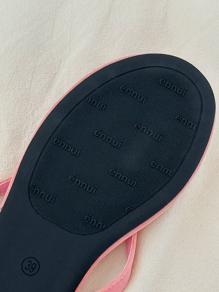 ENNU Flat Bottom Matte Turned Fur Outer Slippers