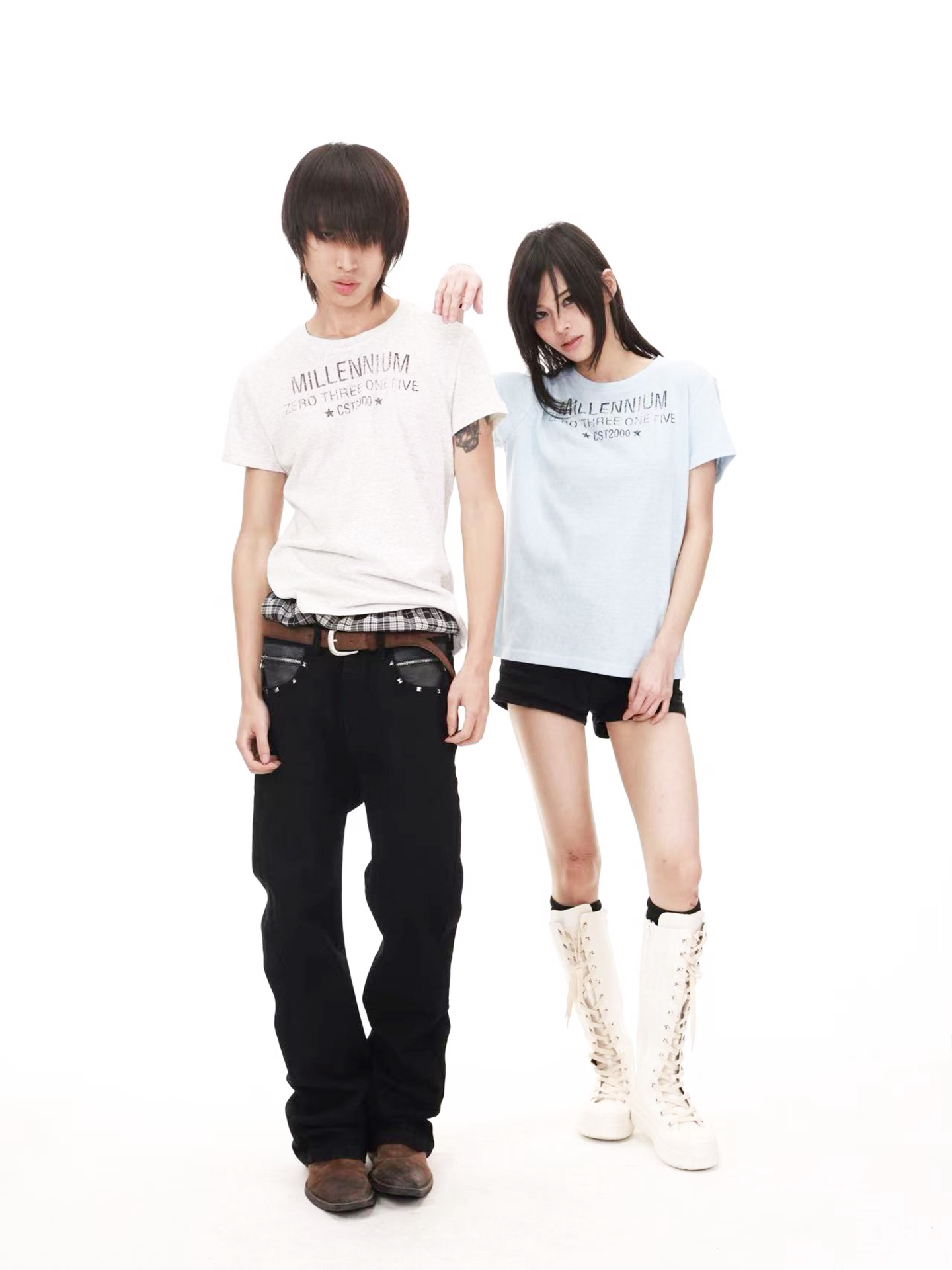 DETW Dark Pattern Five-star Destruction Slogan Front Shoulder Tee