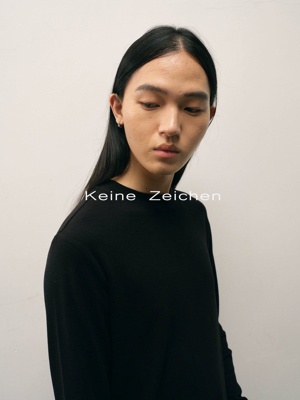 NO LOGO Round Neck Half Turtleneck Warm Long Sleeves