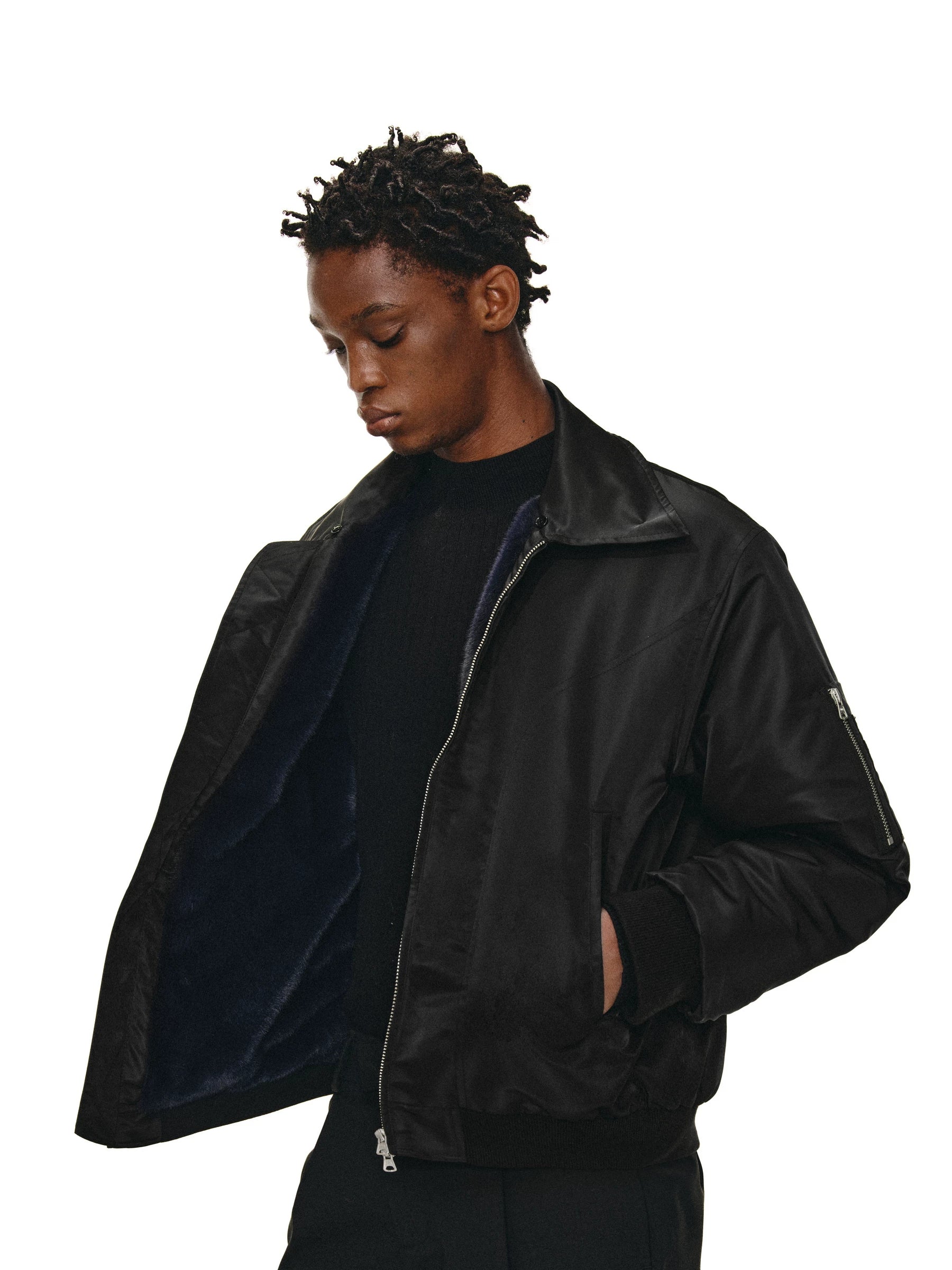 "Contrasting fur collar" bomber jacket NONRADICAL