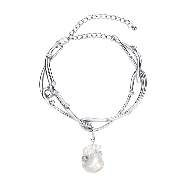 1JINN Pearl White Gold Necklace