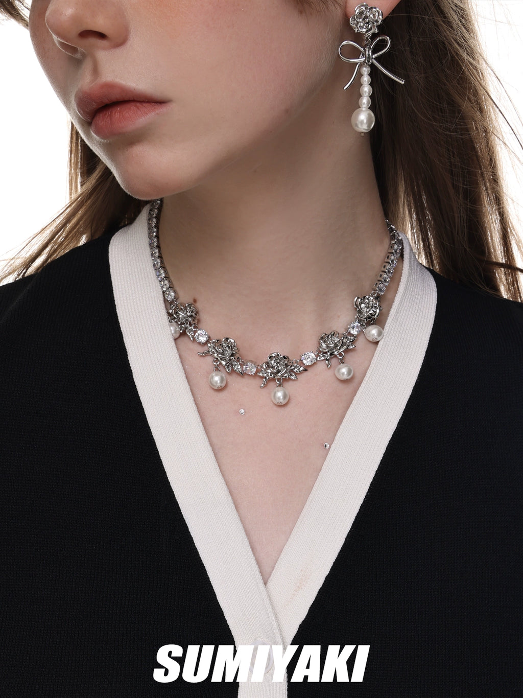 SUMIYAKI Full Diamond Rose Premium Necklace