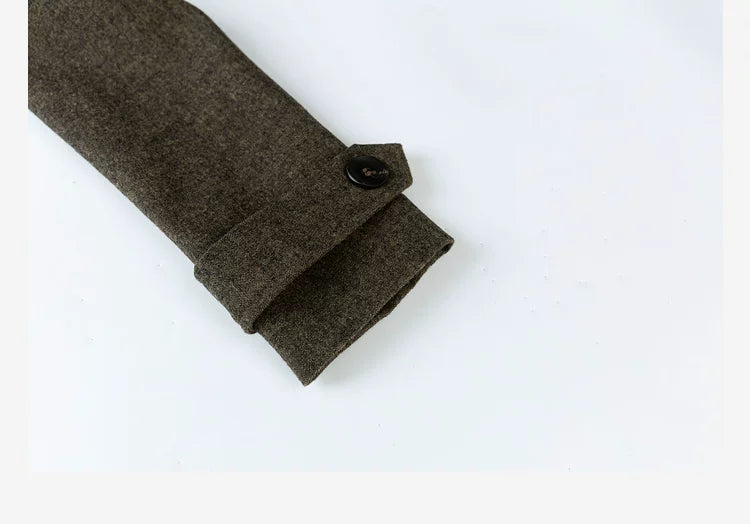 LOVEHEYNEW Double-breasted Large Lapel Woolen Short Jacket