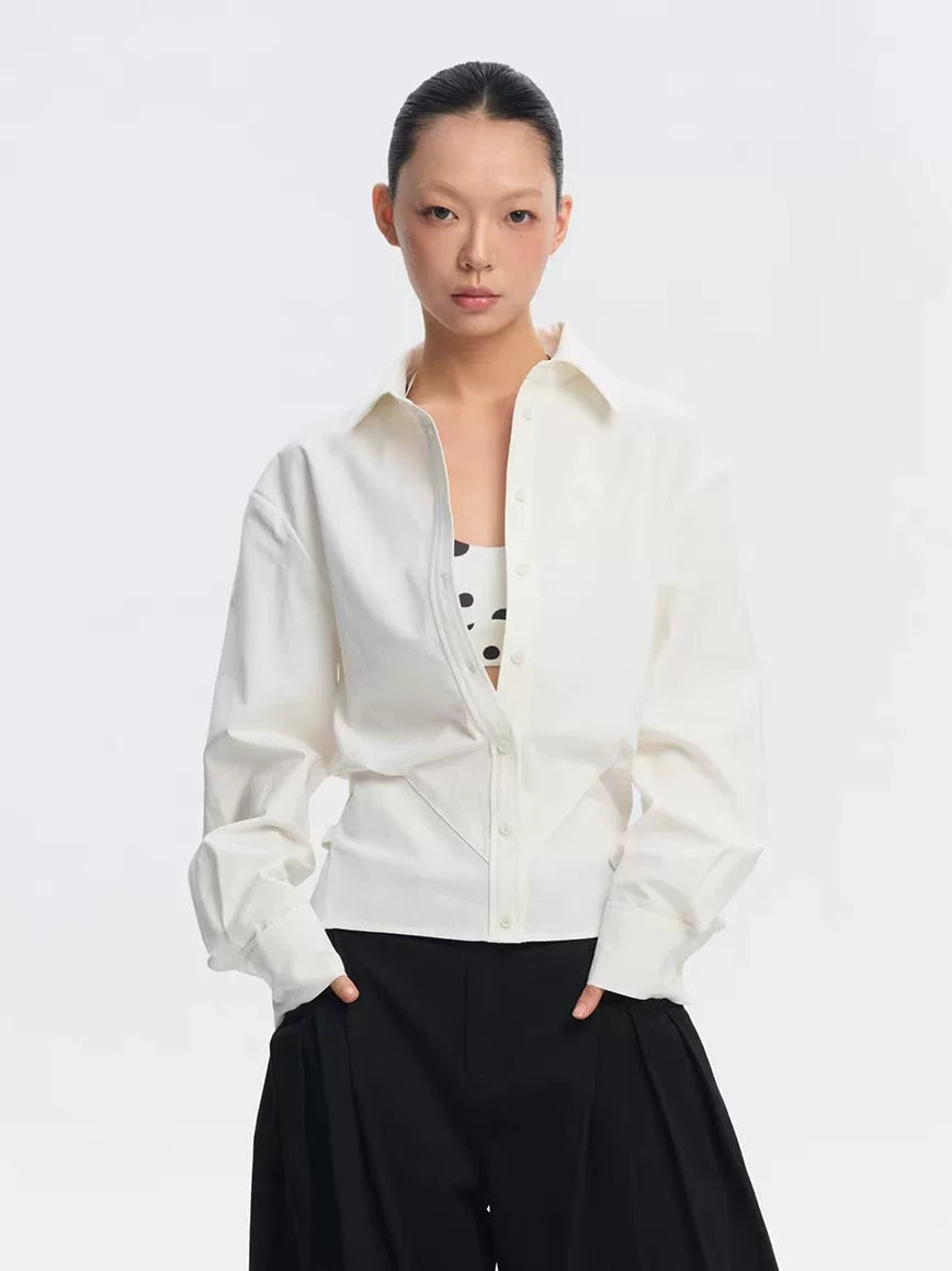 LINY LIBERTY Loose Waist Slim Long-sleeved Shirt