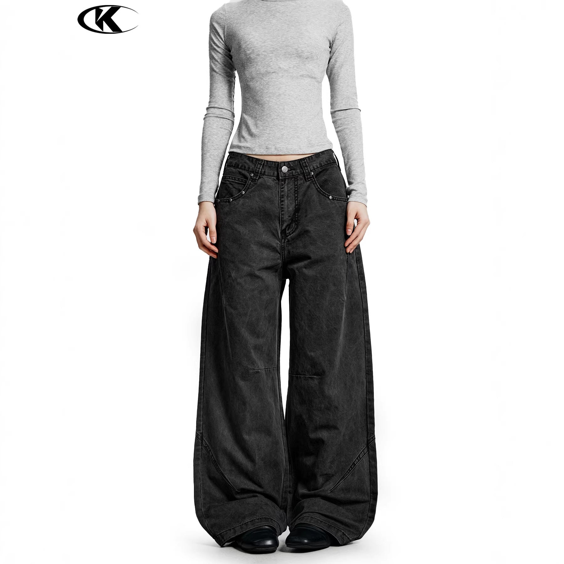 11KN American Vintage Rock Gray Cargo Pants Unisex