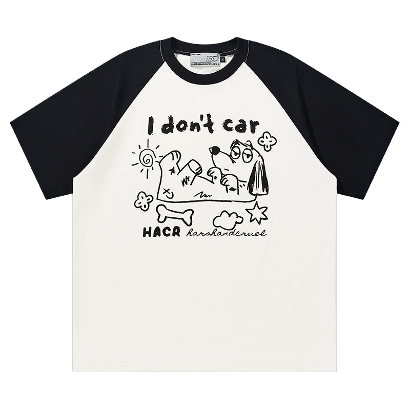 HACR Macaron Color Hand Painted Puppy Loose Tee