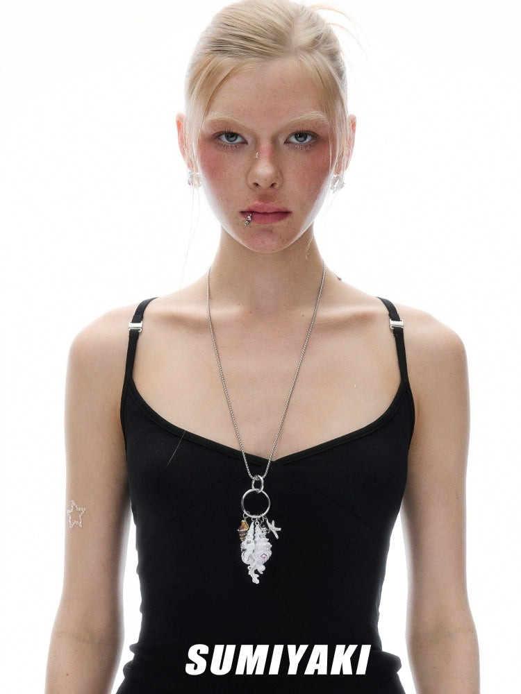 SUMIYAKI Conch Fishtail Keychain Necklace