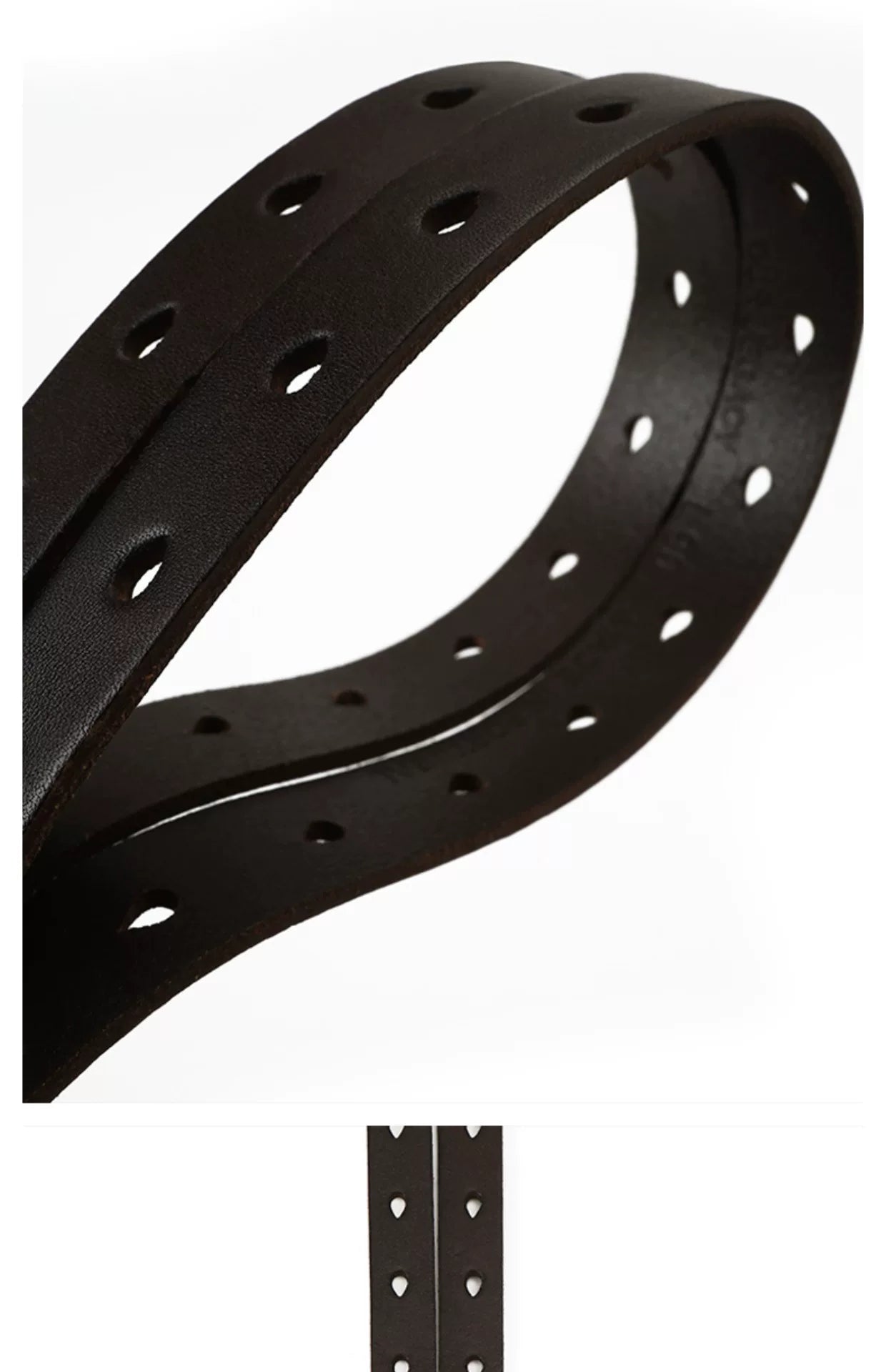 Borrowed Project Double-breasted Leather Pin Buckle Belt