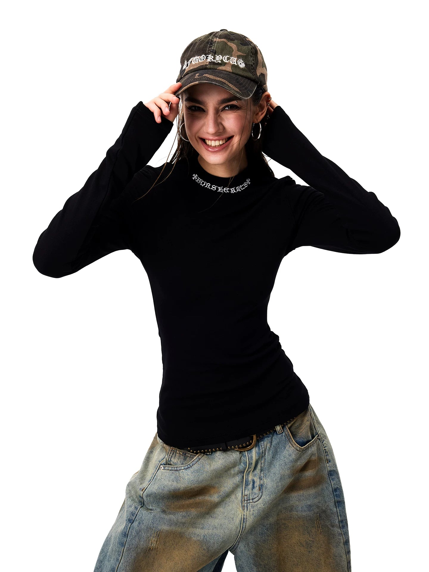 0123Start Front Shoulder Slim Embroidery Slim Long Sleeves