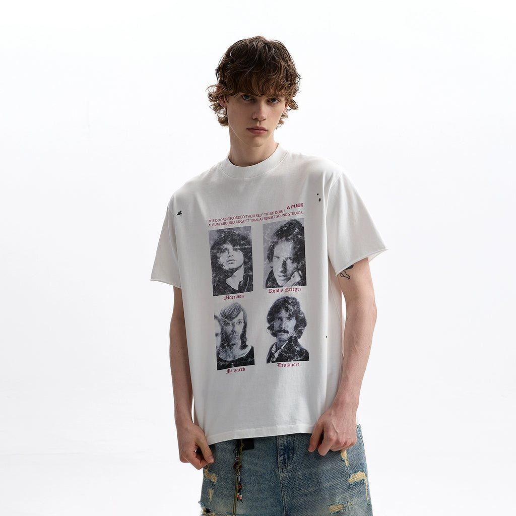 A PUEE Retro Band Portrait Print Tee