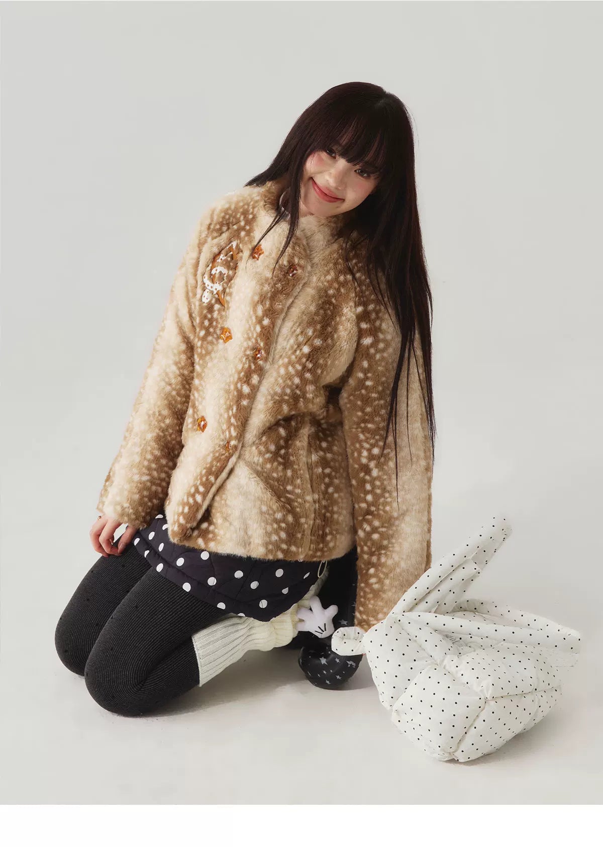 Eeee Faux Fur Breasted Plush Jacket