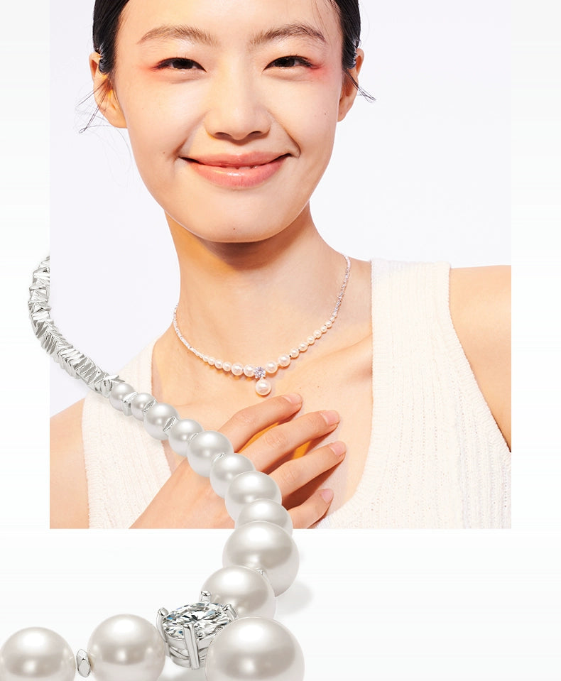 ZEGL Artificial Large Pearl Necklace