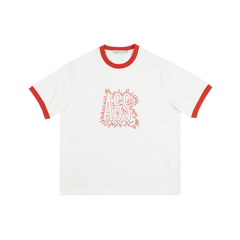 AVENUESON Explosive Font Logo Contrasting Tee