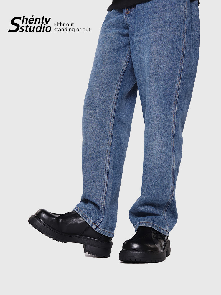 SHENLV STUDIO Asymmetrical Hand-pleated Thick-soled Heightening Leather Shoes