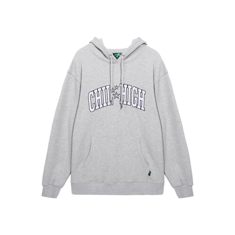 ChillHigh Loose Embroidery Hooded Pullover Sweater