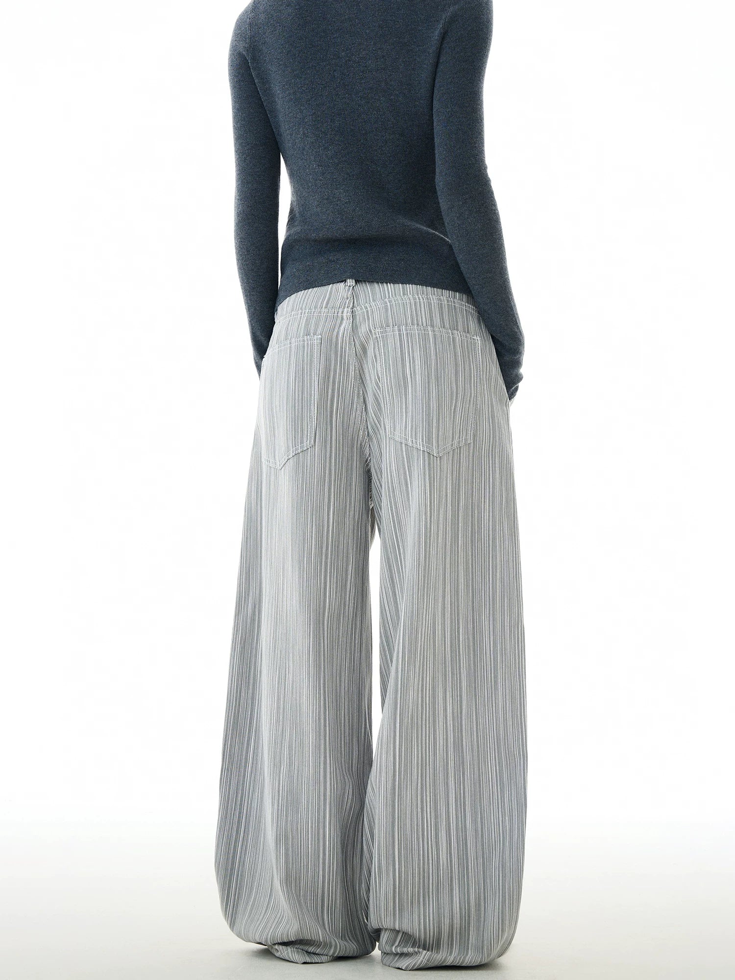 TRUQUEST Vintage Premium Striped Casual Straight Pants