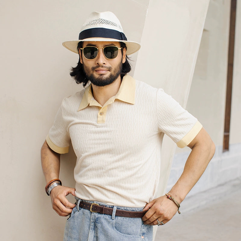 SOARIN British Retro Rhombus Polo Shirt